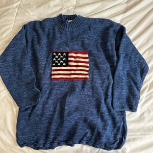 Vintage American flag blue sweater
